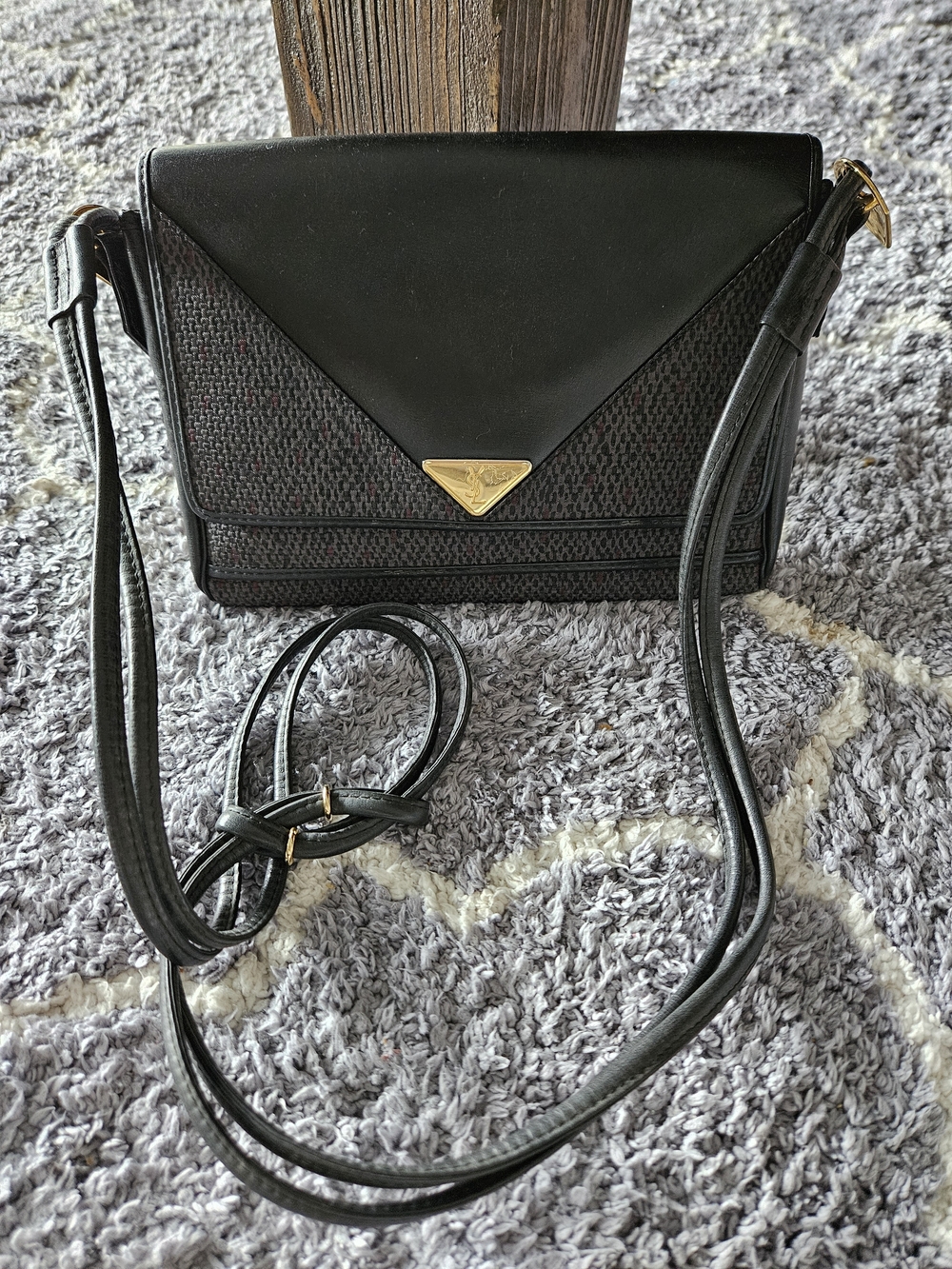 YSL Crossbody Envelope Bag with Gold Accent